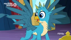 Size: 1920x1080 | Tagged: safe, screencap, character:gallus, species:griffon, episode:uprooted, g4, my little pony: friendship is magic, cute, excited, gallabetes, happy, solo, spread wings, wings