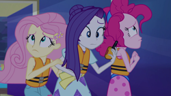 Size: 1920x1080 | Tagged: safe, screencap, character:fluttershy, character:pinkie pie, character:rarity, equestria girls:spring breakdown, g4, my little pony:equestria girls