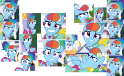 Size: 1698x1048 | Tagged: safe, screencap, character:rainbow dash, character:zephyr breeze, species:pegasus, species:pony, episode:sparkle's seven, g4, my little pony: friendship is magic, alternate hairstyle, apprehensive, awkward, beautiful, clothing, cute, dashabetes, disgusted, dress, ear piercing, earring, expressions, frown, glare, jewelry, megaradash, montage, nervous, piercing, rainbow dash always dresses in style, rainbow dash is best facemaker, royal guard zephyr breeze, shoes, smiling