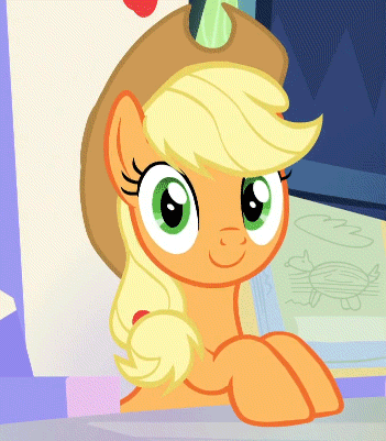Size: 351x401 | Tagged: safe, screencap, character:applejack, species:earth pony, species:pony, episode:sparkle's seven, g4, my little pony: friendship is magic, animated, applejack's hat, bucky mcgillicutty, clothing, cowboy hat, evil grin, faec, female, friendship throne, grin, hat, hoof rubbing, lidded eyes, lip bite, looking at you, mare, massage, out of context, preparing, silly, silly pony, smiling, solo, tongue out, twilight's castle, who's a silly pony