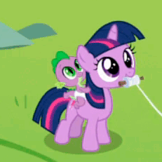 Size: 231x231 | Tagged: safe, screencap, character:spike, character:twilight sparkle, species:dragon, species:pony, species:unicorn, episode:sparkle's seven, g4, my little pony: friendship is magic, animated, baby, baby dragon, baby spike, blinking, cropped, cute, diaper, dragons riding ponies, duo, female, filly, filly twilight sparkle, happy, kite, loop, male, mouth hold, rearing, riding, smiling, twiabetes, weapons-grade cute, younger