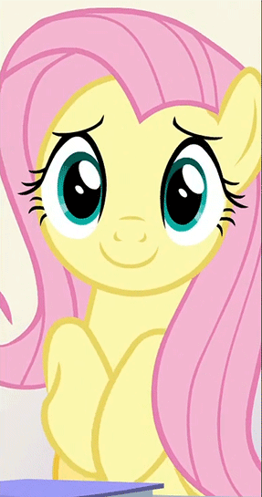Size: 287x545 | Tagged: safe, screencap, character:fluttershy, species:pegasus, species:pony, episode:sparkle's seven, g4, my little pony: friendship is magic, animated, clapping, cropped, cute, eyes closed, lip bite, loop, shyabetes, smiling, solo