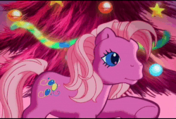 Size: 720x486 | Tagged: safe, screencap, character:minty, character:pinkie pie (g3), species:pony, episode:a very minty christmas, g3, animated, christmas, christmas tree, holiday, nah, offscreen character, sound, tree, webm