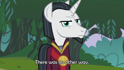 Size: 1280x720 | Tagged: safe, screencap, character:chancellor neighsay, species:pony, episode:school raze, g4, my little pony: friendship is magic, fake, infinity war