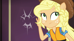 Size: 1920x1080 | Tagged: safe, screencap, character:applejack, equestria girls:spring breakdown, g4, my little pony:equestria girls, ponied up, solo