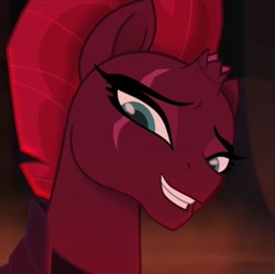 Size: 640x638 | Tagged: safe, screencap, character:tempest shadow, my little pony: the movie (2017), cropped, looking at you, pretty pretty tempest, smiling, solo