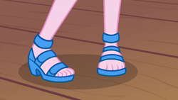 Size: 1920x1080 | Tagged: safe, screencap, character:pinkie pie, equestria girls:spring breakdown, g4, my little pony:equestria girls, close-up, feet, foot focus, legs, open-toed shoes, pictures of legs, sandals, solo