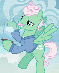 Size: 856x1060 | Tagged: safe, screencap, character:gentle breeze, species:pegasus, species:pony, episode:flutter brutter, g4, my little pony: friendship is magic, clothing, cloud, flying, male, stallion