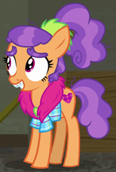 Size: 535x795 | Tagged: safe, screencap, character:plaid stripes, species:pony, episode:the saddle row review, g4, my little pony: friendship is magic, cute, plaidabetes, solo