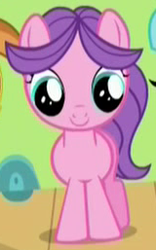 Size: 160x257 | Tagged: safe, screencap, species:earth pony, species:pony, episode:made in manehattan, g4, my little pony: friendship is magic, background pony, cropped, female, filly, foal, plumcot, solo, solo focus