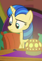 Size: 222x322 | Tagged: safe, screencap, character:mystic moonlight, species:pony, species:unicorn, episode:the point of no return, g4, my little pony: friendship is magic, background pony, female, mare, raised eyebrow, solo, the tasty treat