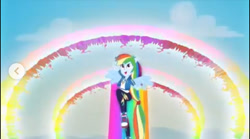 Size: 750x416 | Tagged: safe, screencap, character:rainbow dash, episode:run to break free, episode:sonic rainboom, g4, my little pony: friendship is magic, my little pony:equestria girls, converse, double sonic rainboom, ponied up, shoes, sneakers, sonic rainboom