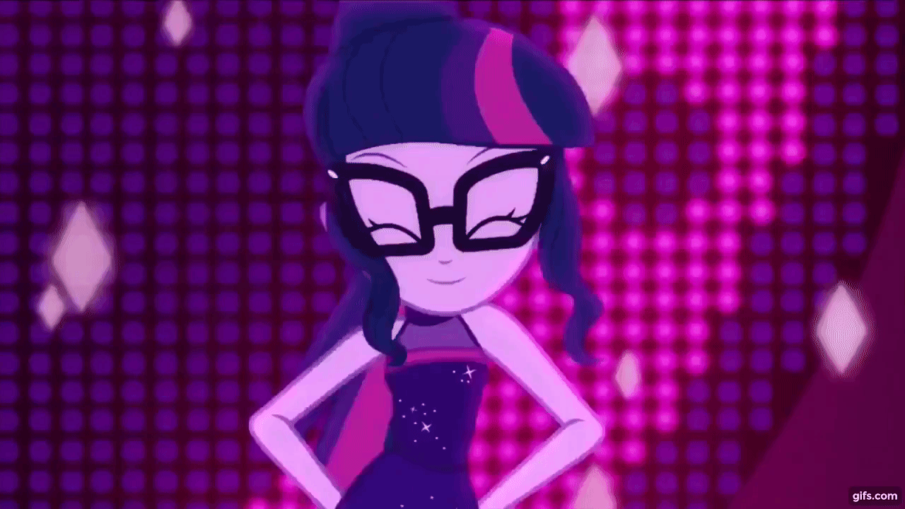 Size: 1280x720 | Tagged: safe, screencap, character:twilight sparkle, character:twilight sparkle (scitwi), species:eqg human, episode:i'm on a yacht, g4, my little pony:equestria girls, adorasexy, animated, cute, dancing, eyes closed, gif, hips, neon eg logo, sexy, sleeveless, solo, stupid sexy sci-twi, swaying hips, twiabetes