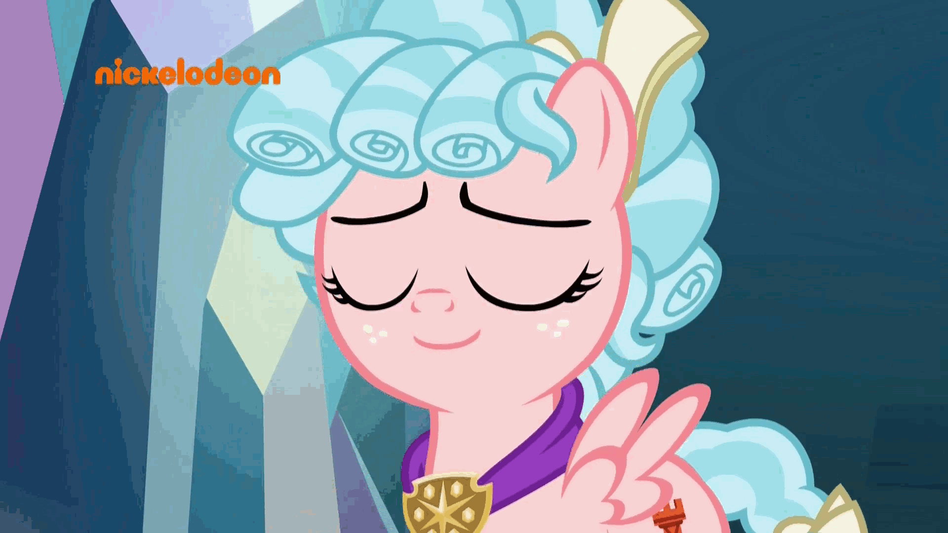 Size: 1920x1080 | Tagged: safe, screencap, character:cozy glow, species:pegasus, species:pony, episode:school raze, g4, my little pony: friendship is magic, cozy glow is best facemaker, cozybetes, crazy glow, cute, faec, female, filly, foal, insanity, nickelodeon, solo