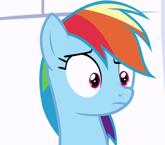 Size: 526x463 | Tagged: safe, screencap, character:rainbow dash, species:pegasus, species:pony, episode:sparkle's seven, g4, my little pony: friendship is magic, animated, cropped, crossed hooves, cute, dashabetes, duckface, eyes closed, female, gif, mare, no, pouting, solo