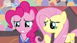 Size: 1280x720 | Tagged: safe, screencap, character:fluttershy, character:pinkie pie, species:pony, episode:common ground, g4, my little pony: friendship is magic