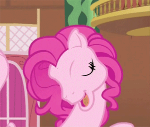 Size: 300x253 | Tagged: safe, screencap, character:pinkie pie, species:pony, episode:too many pinkie pies, g3, g4, my little pony: friendship is magic, betcha can't make a face crazier than this, cropped, g3 faic, pinkie blind, solo