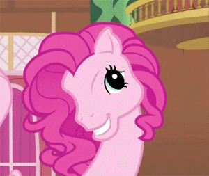 Size: 300x253 | Tagged: safe, screencap, character:pinkie pie, species:pony, episode:too many pinkie pies, g3, g4, my little pony: friendship is magic, betcha can't make a face crazier than this, cropped, g3 faic, pinkie blind, solo