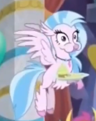 Size: 248x313 | Tagged: safe, screencap, character:silverstream, character:smolder, episode:she's all yak, g4, my little pony: friendship is magic, aweeg*, cropped, cupcake, food, puffy cheeks, solo focus