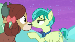 Size: 1920x1080 | Tagged: safe, screencap, character:sandbar, character:yona, ship:yonabar, episode:she's all yak, g4, my little pony: friendship is magic, female, interspecies, male, misleading thumbnail, out of context, shipping, straight