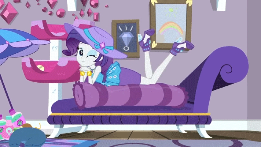 Size: 854x480 | Tagged: safe, screencap, character:rarity, episode:camping must-haves, g4, my little pony:equestria girls, adorasexy, animated, body pillow, cute, gif, implied applejack, rarara, raribetes, rarity's bedroom, sexy, solo