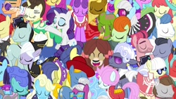 Size: 1280x720 | Tagged: safe, screencap, character:berry preppy, character:bruce mane, character:daisy, character:diamond cutter, character:don neigh, character:eclair créme, character:fine line, character:hoity toity, character:north star (g4), character:orion, character:perfect pace, character:photo finish, character:pretty vision, character:pursey pink, character:rarity, character:soigne folio, character:star gazer, character:stella lashes, character:yona, species:pony, episode:she's all yak, g4, my little pony: friendship is magic, background pony, blue nile, crimson cream, elise, fashion statement, mare e. belle, masquerade, midnight fun, picture frame (character), picture perfect, regal candent, spaceage sparkle, swanky hank, unnamed pony