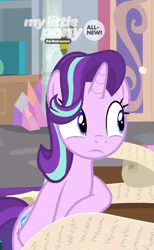 Size: 660x1073 | Tagged: safe, screencap, character:starlight glimmer, episode:the beginning of the end, g4, my little pony: friendship is magic, all new, cropped, solo, text