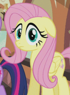 Size: 266x364 | Tagged: safe, screencap, character:fluttershy, character:twilight sparkle, character:twilight sparkle (unicorn), species:pegasus, species:pony, species:unicorn, episode:mmmystery on the friendship express, g4, my little pony: friendship is magic, animated, cropped, female, floppy ears, mare, offscreen character, open mouth, solo focus, stunned