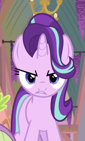 Size: 292x480 | Tagged: safe, screencap, character:starlight glimmer, species:pony, species:unicorn, episode:a matter of principals, g4, my little pony: friendship is magic, :c, >:c, angry, animated, cropped, floppy ears, frown, madorable, solo, stop