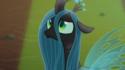 Size: 1920x1080 | Tagged: safe, screencap, character:queen chrysalis, species:changeling, episode:frenemies, g4, my little pony: friendship is magic, better way to be bad, changeling queen, cute, cutealis, female, floppy ears, solo