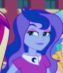 Size: 2048x2372 | Tagged: safe, screencap, character:dean cadance, character:princess cadance, character:princess celestia, character:princess luna, character:principal celestia, character:vice principal luna, equestria girls:friendship games, g4, my little pony:equestria girls, cropped, lidded eyes, reaction image, solo focus, vice principal luna