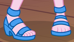 Size: 1164x655 | Tagged: safe, screencap, character:pinkie pie, equestria girls:spring breakdown, g4, my little pony:equestria girls, cropped, legs, open-toed shoes, pictures of legs, solo