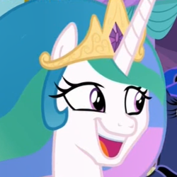 Size: 592x591 | Tagged: safe, screencap, character:princess celestia, character:princess luna, species:alicorn, species:pony, episode:between dark and dawn, g4, my little pony: friendship is magic, awesome face, bust, cropped, faec, female, mare, open mouth, portrait, smiling
