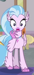 Size: 225x498 | Tagged: safe, screencap, character:silverstream, species:pony, episode:the hearth's warming club, g4, my little pony: friendship is magic, cropped, shocked, shrunken pupils, solo
