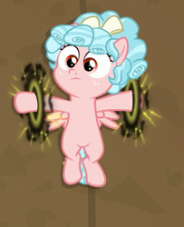 Size: 448x552 | Tagged: safe, screencap, character:cozy glow, species:pegasus, species:pony, episode:frenemies, g4, my little pony: friendship is magic, bondage, bound, cozybuse, cropped, female, filly, foal, solo, unsexy bondage