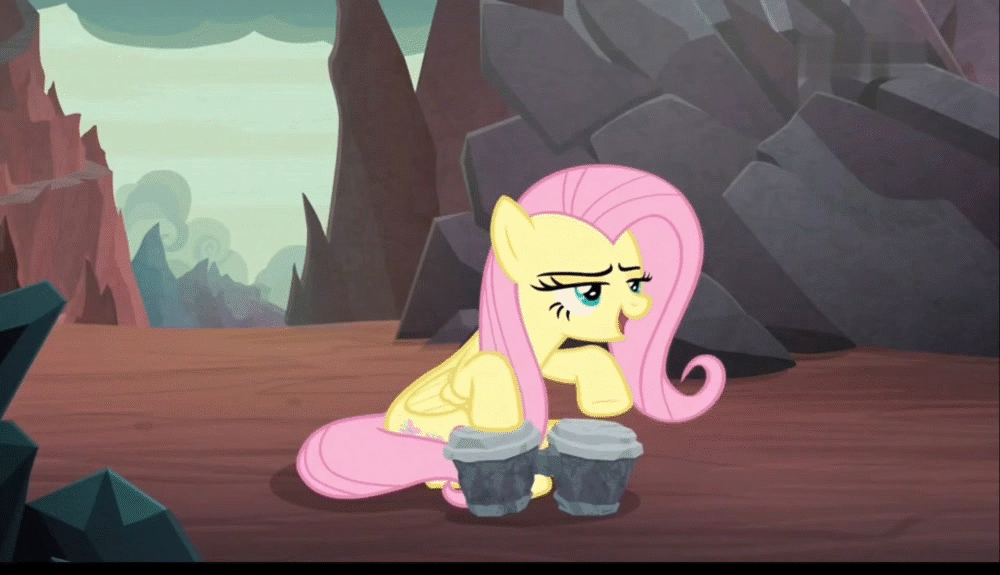 Size: 1000x575 | Tagged: safe, screencap, character:fluttershy, species:pegasus, species:pony, episode:sweet and smoky, g4, my little pony: friendship is magic, animated, bongos, female, mare, musical instrument, playing instrument, solo
