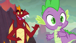 Size: 1920x1080 | Tagged: safe, screencap, character:garble, character:spike, species:dragon, episode:sweet and smoky, g4, my little pony: friendship is magic, duo, male, winged spike