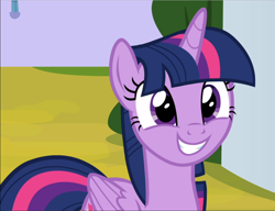 Size: 1222x939 | Tagged: safe, screencap, character:twilight sparkle, character:twilight sparkle (alicorn), species:alicorn, species:pony, episode:sparkle's seven, g4, my little pony: friendship is magic, cropped, cute, smiling, solo, teeth, twiabetes