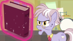 Size: 1920x1080 | Tagged: safe, screencap, character:dusty pages, species:pony, episode:the point of no return, g4, my little pony: friendship is magic, book, drums, solo