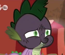 Size: 466x394 | Tagged: safe, screencap, character:spike, episode:sweet and smoky, g4, my little pony: friendship is magic, burned, cropped, puffy cheeks, solo, spikeabuse