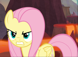Size: 1284x939 | Tagged: safe, screencap, character:fluttershy, species:pegasus, species:pony, episode:sweet and smoky, g4, my little pony: friendship is magic, angry, badass, cropped, determined, female, flutterbadass, fluttershy is not amused, gritted teeth, mare, peeved, solo, unamused