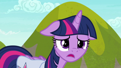 Size: 1920x1080 | Tagged: safe, screencap, character:twilight sparkle, character:twilight sparkle (alicorn), species:alicorn, species:pony, episode:the point of no return, g4, my little pony: friendship is magic, female, floppy ears, mare, sad, saddle bag, solo