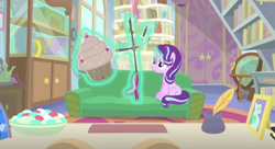 Size: 1280x698 | Tagged: safe, screencap, character:starlight glimmer, species:pony, episode:starlight the hypnotist, bookshelf, closet, ink, kite, photo, solo, table