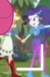 Size: 268x411 | Tagged: safe, screencap, character:applejack, character:pinkie pie, character:rarity, episode:five lines you need to stand in, g4, my little pony:equestria girls, cropped, holding hands, shipping fuel