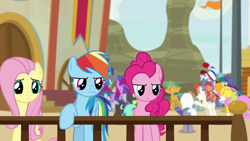 Size: 1920x1080 | Tagged: safe, screencap, character:fluttershy, character:pinkie pie, character:rainbow dash, species:pegasus, species:pony, episode:common ground, g4, my little pony: friendship is magic, pinkie pie is not amused, rainbow dash is not amused, unamused