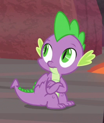 Size: 264x313 | Tagged: safe, screencap, character:spike, species:dragon, episode:sweet and smoky, g4, my little pony: friendship is magic, claws, cropped, male, solo, tail, winged spike, wings