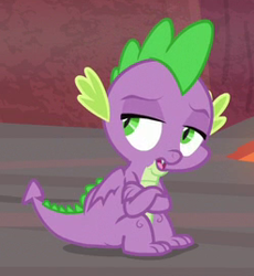 Size: 247x268 | Tagged: safe, screencap, character:spike, species:dragon, episode:sweet and smoky, g4, my little pony: friendship is magic, claws, cropped, crossed arms, male, solo, tail, winged spike