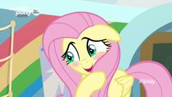 Size: 1280x720 | Tagged: safe, screencap, character:fluttershy, species:pony, episode:she's all yak, g4, my little pony: friendship is magic, blushing, cute, floppy ears, shy, shyabetes