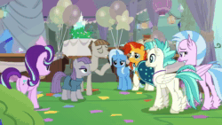 Size: 1920x1080 | Tagged: safe, screencap, character:maud pie, character:mudbriar, character:silverstream, character:starlight glimmer, character:sunburst, character:terramar, character:trixie, species:classical hippogriff, species:hippogriff, species:pony, episode:student counsel, animated, cute, maudabetes, smiling, sound, swoon, webm, when she smiles