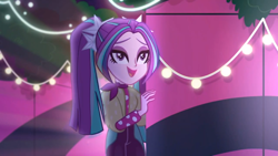 Size: 1366x768 | Tagged: safe, screencap, character:aria blaze, episode:find the magic, g4, my little pony:equestria girls, ariabetes, cute, pigtails, solo, twintails